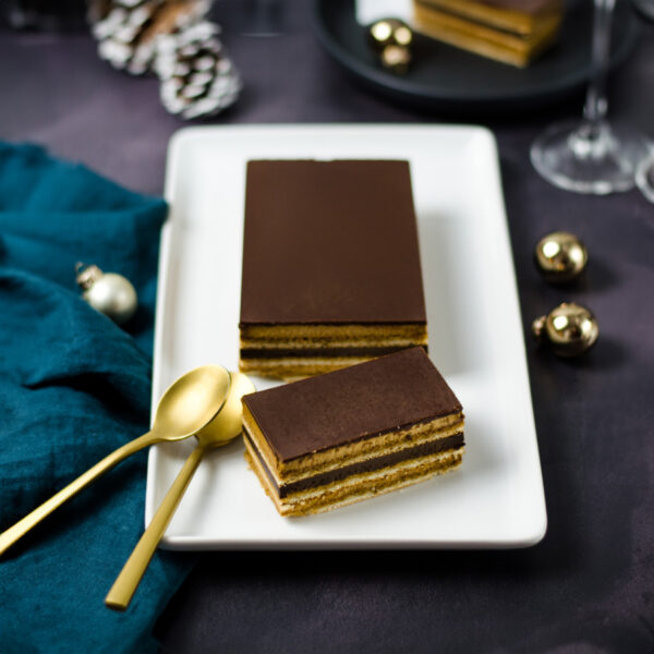 Opera Chocolate Strip Cake - 12x4''/30x10cm - serves up to 12 - 800g/28oz - Image 2